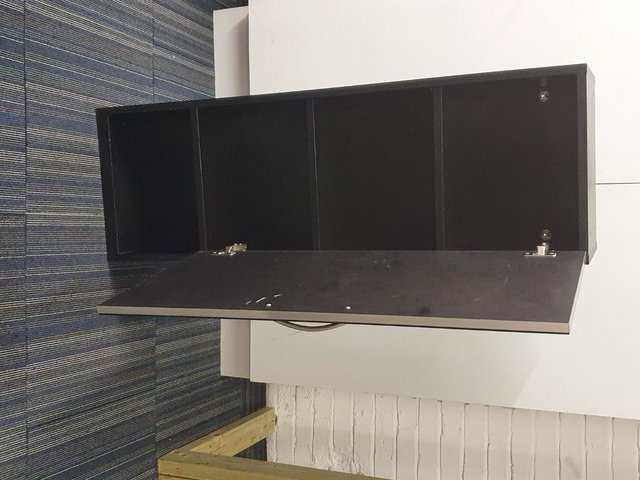 Preview of the first image of Wickes Bientina Black gloss finish bathroom wall cabinet.
