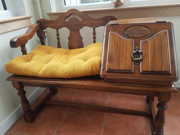 Image 2 of Beautiful wooden telephone seat/bench