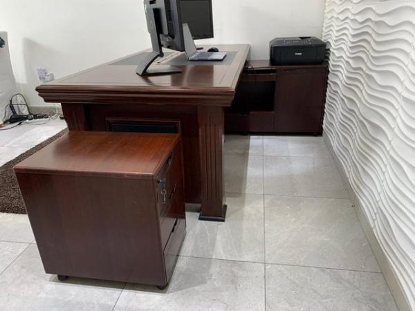 Image 2 of Mahogany Office Desk and cabinets