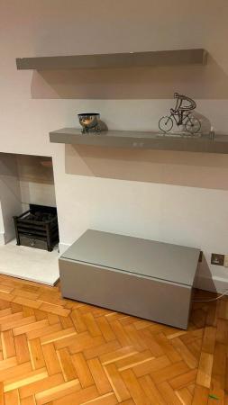 Image 2 of Italian High Gloss Media Unit and Drawer+ 2x shelves
