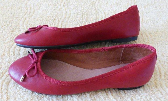 Image 2 of NEW RED LEATHER BALLERINA PUMPS