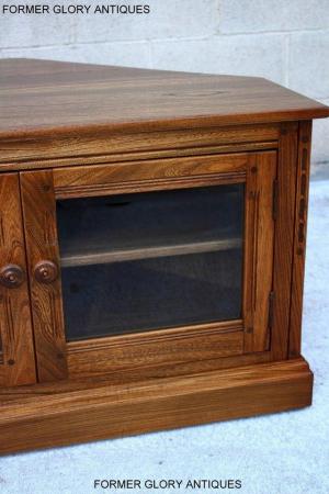 Image 37 of AN ERCOL GOLDEN DAWN ELM CORNER TV CABINET STAND TABLE UNIT
