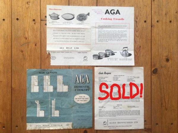 Image 2 of 3 vintage AGA leaflets-cooker & utensils. Great for display!