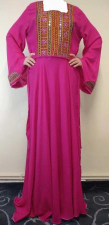 Image 3 of Pink Cotton Long Maxi Party Dress with shawl