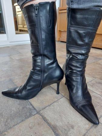 Image 2 of Lotus leather stiletto boots size 6