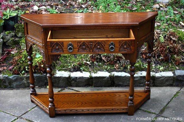 Image 18 of AN OLD CHARM LIGHT OAK CANTED CONSOLE TABLE LAMP PHONE STAND