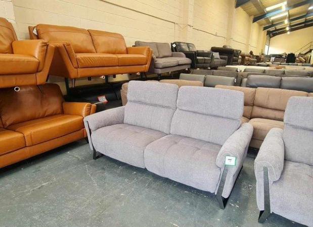 Image 16 of Packham grey fabric electric recliner pair of 3 seater sofas