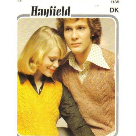 Image 1 of Vintage Knitting Pattern Hayfield 1138 His & Hers Double Kni