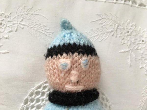 Image 2 of Small vintage early/mid 1980's hand-knitted stuffed doll.