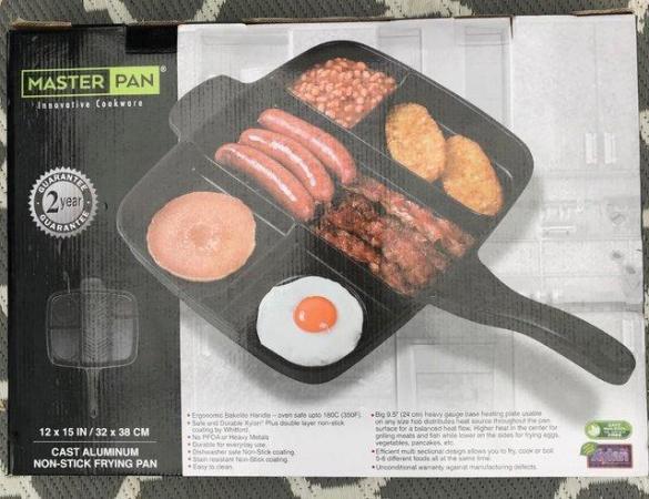 Image 1 of Cast Iron 5-section Frying Pan Skillet - Brand New in Box