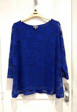 Image 13 of Phase Eight Blue Double Layered Top Size 12