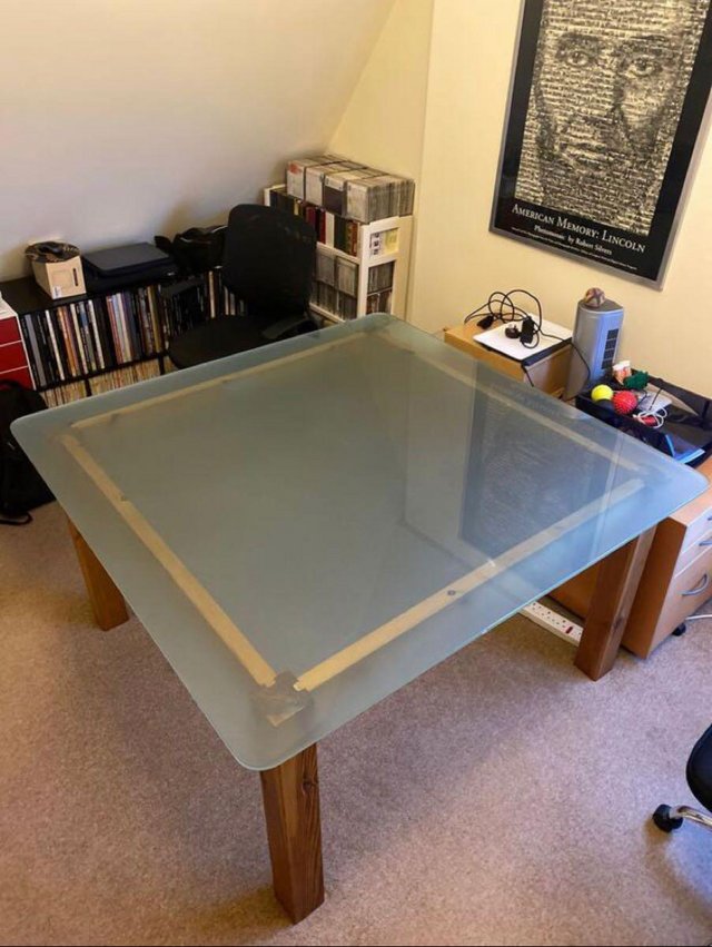 Preview of the first image of Made To Custom Large Glass Table.