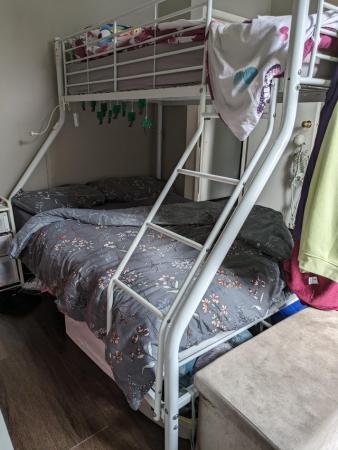 Image 3 of Single-double bunk bed and mattresses