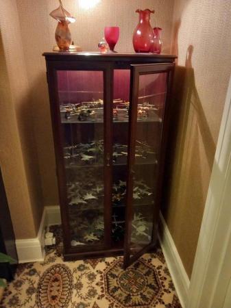 Image 2 of Mahogany Display Cabinet with glass shelves
