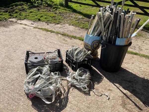 Image 5 of Electric fence tape and 73 posts