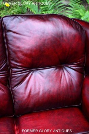 Image 67 of SAXON OXBLOOD RED LEATHER CHESTERFIELD SETTEE SOFA ARMCHAIR