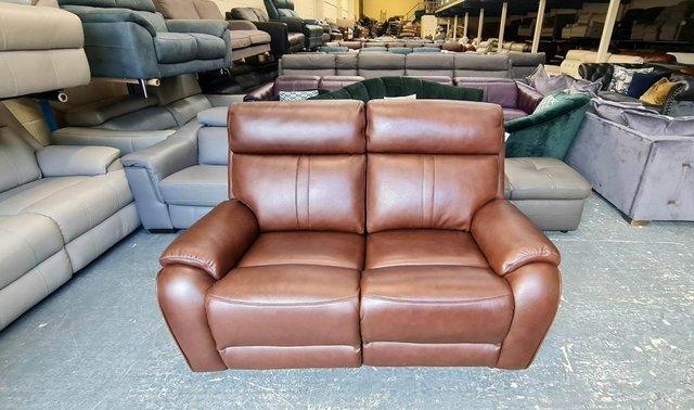 Image 11 of La-z-boy Winchester brown leather manual 2 seater sofa