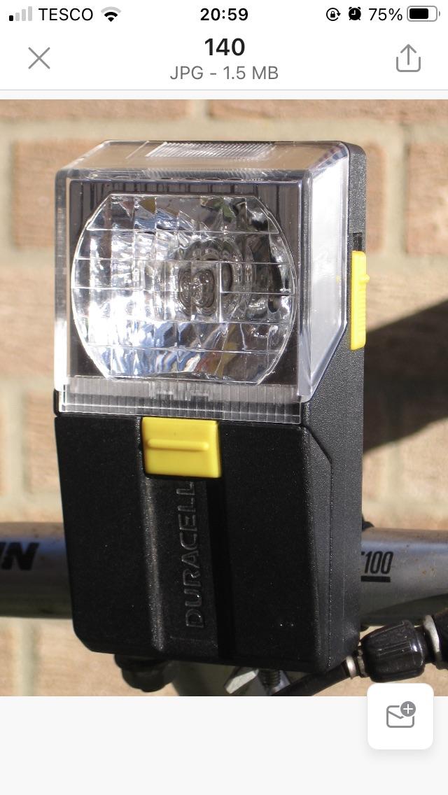 Preview of the first image of Set Of Front & Rear Duracell Bicycle Lights With Brackets.