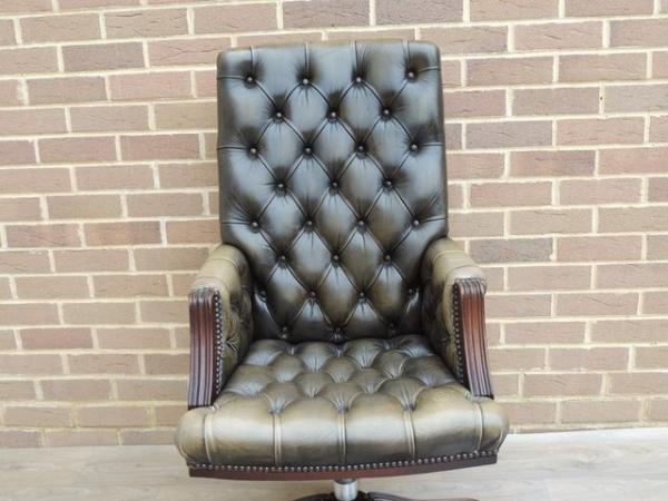 Image 5 of Vintage Directors Chesterfield High Back Chair (UK Delivery)