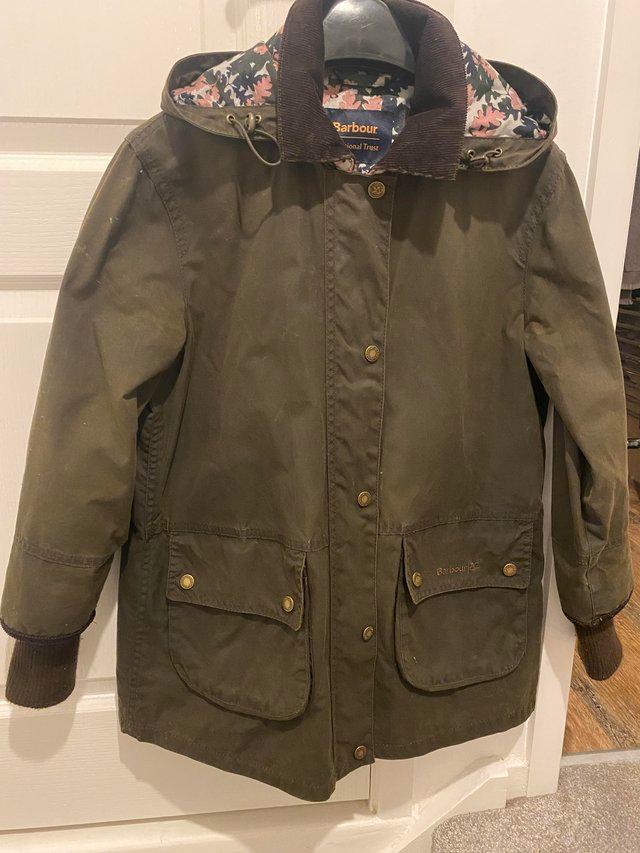 Preview of the first image of Barbour coat. Ladies.  Olive / brown size 10.