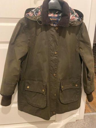 Image 1 of Barbour coat. Ladies.  Olive / brown size 10