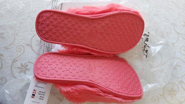 Preview of the first image of Joules Women’s Mule Slippers - Coral – Brand New. UK 5-6.