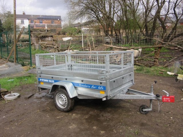 Preview of the first image of like new caged tipping trailer.