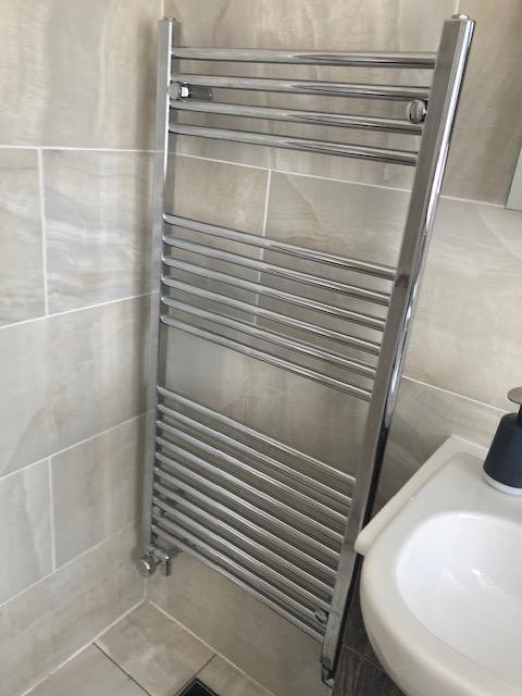 Preview of the first image of 2 chrome heated towel rails in excellent condition.