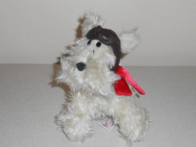 Preview of the first image of Aviator ‘Curly’ the dog - vintage Russ Berrie soft toy.
