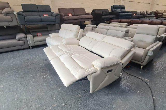 Image 10 of La-z-boy Raleigh ivory leather 3+2 seater sofas
