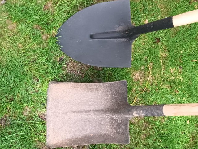 Preview of the first image of TWO LONG HANDLED GARDEN SPADES/SHOVELS..