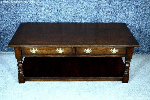 Image 1 of A TITCHMARSH & GOODWIN STYLE OAK TWO DRAWER COFFEE TEA TABLE