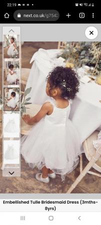 Image 2 of Ivory & white Flower girl wedding dress size 3-4