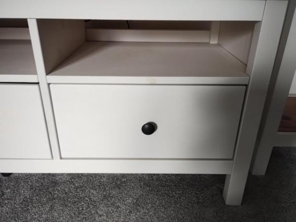 Image 2 of IKEA Hemnes TV unit - white with pine top