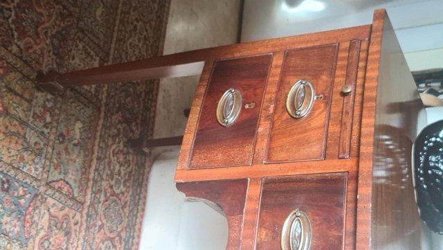 Image 5 of Antique Georgian Mahogany Desk/Sideboard with 5 Drawers