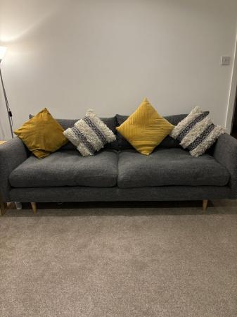 Image 2 of 3 Seater Grey Boucle Sofa