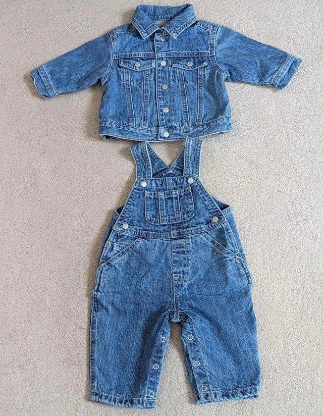 Preview of the first image of Baby Place Fully Lined Denim Set Of 2, Jacket & Overall.