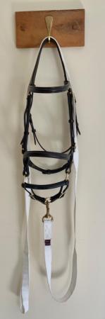 Image 1 of Bridle. In Hand Showing.  Cob Size. English leather