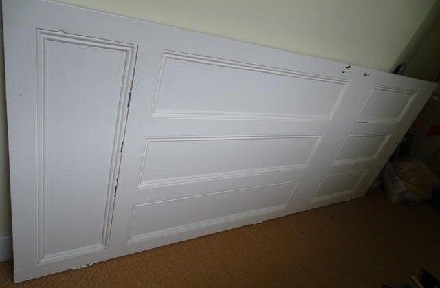 Image 1 of Very tall pine cupboard door with 7 panels