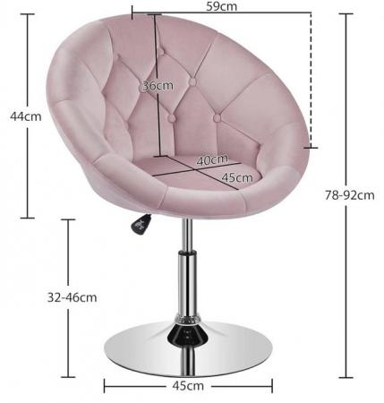 Image 2 of Brand NEW Pink Velvet Adjustable Swivel Chair