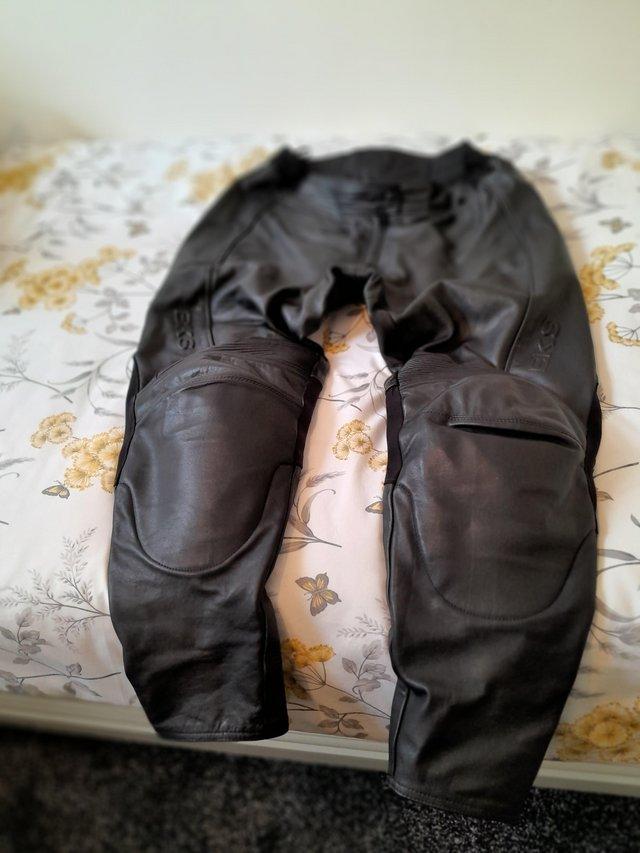 Preview of the first image of BKS BLACK LEATHER WOMENS MOTORCYCLE TROUSERS.