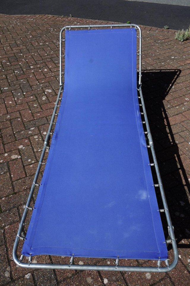 Preview of the first image of 1970's Blue Garden Sunlounger Sun Lounger.