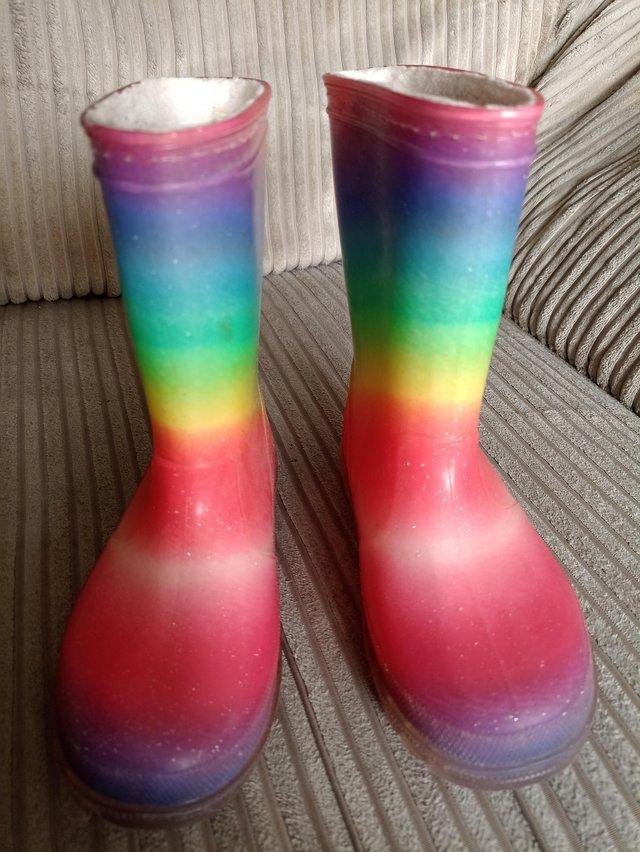 Preview of the first image of Kids rainbow wellies...........