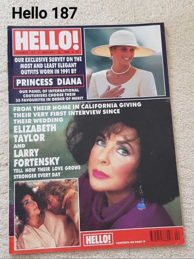 Preview of the first image of Hello Magazine 187 - Diana 1991 Outfits, Elizabeth Taylor.