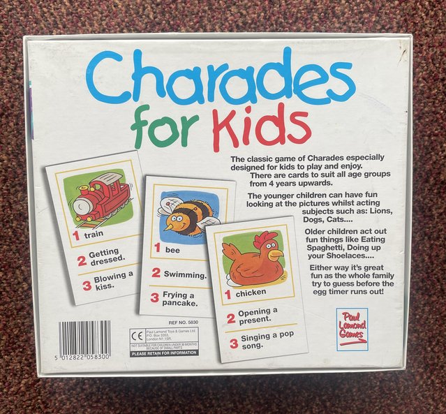 Preview of the first image of Charades for Kids Activity Game.