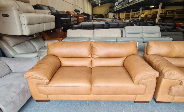 Image 11 of Santino apollo tan leather 3+2 seater sofas