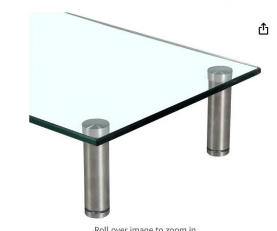 Image 3 of Large clear glass monitor stand/shelf or TV Stand