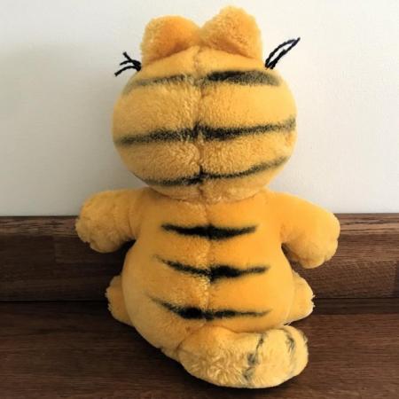 Image 3 of Vintage 1980's Garfield plush toy, exposed teeth. 9" tall.