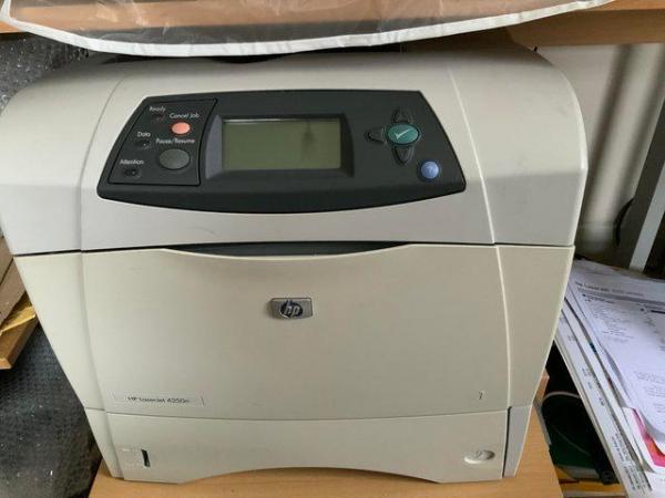 Image 1 of Office HP 4250n laser printer low pages excellent. Reduced £