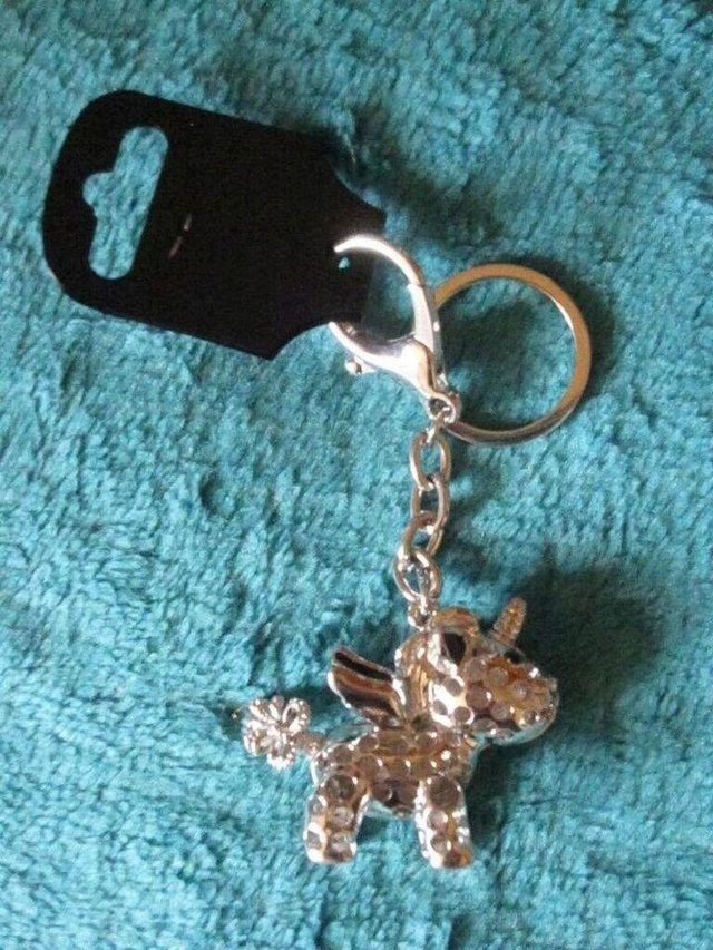 Preview of the first image of Silver unicorn Key ring Brand new.